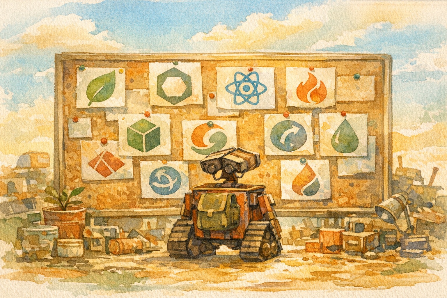 Developer comparing AI agent framework options on a split-screen monitor