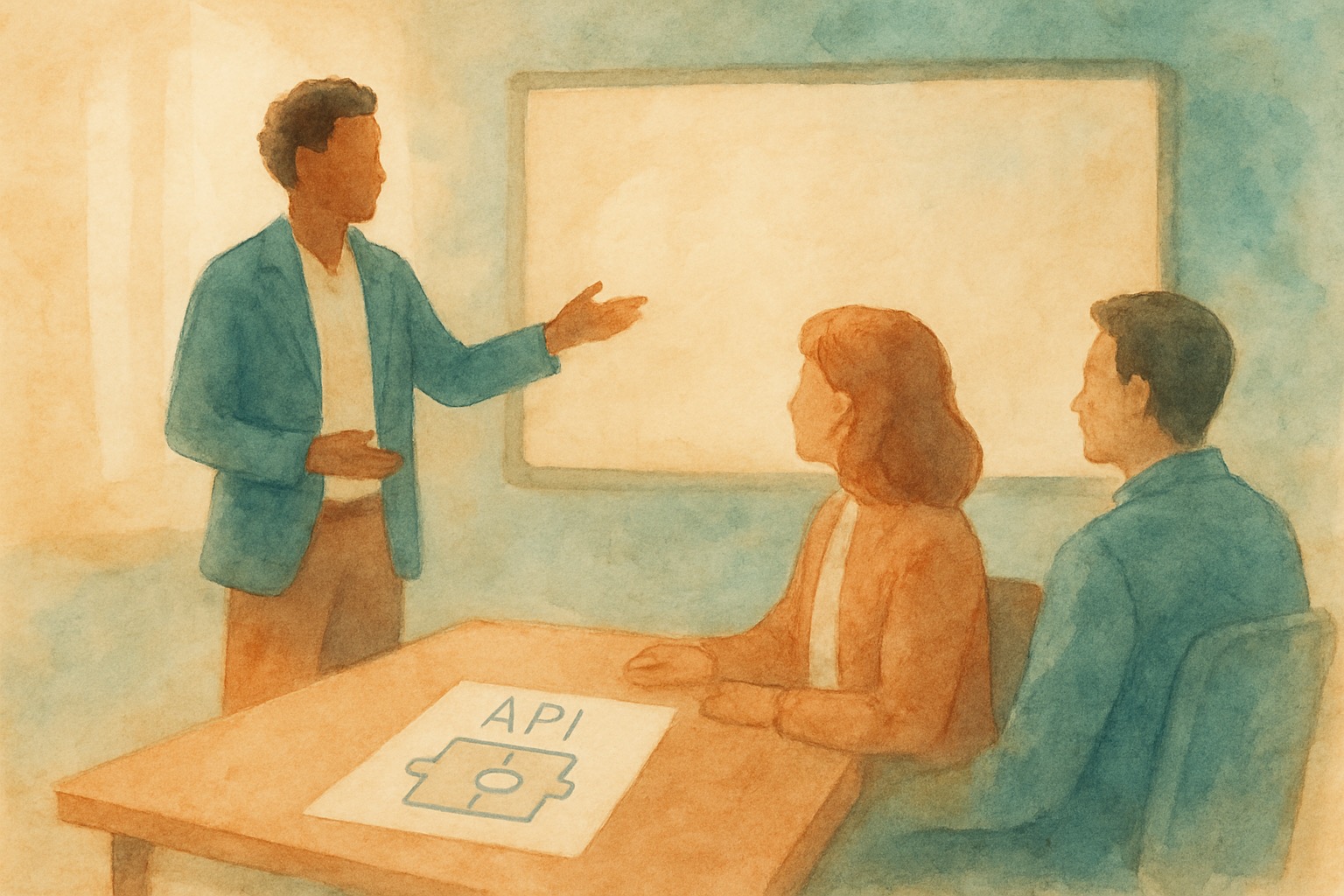 Developer building AI agent tools at a whiteboard