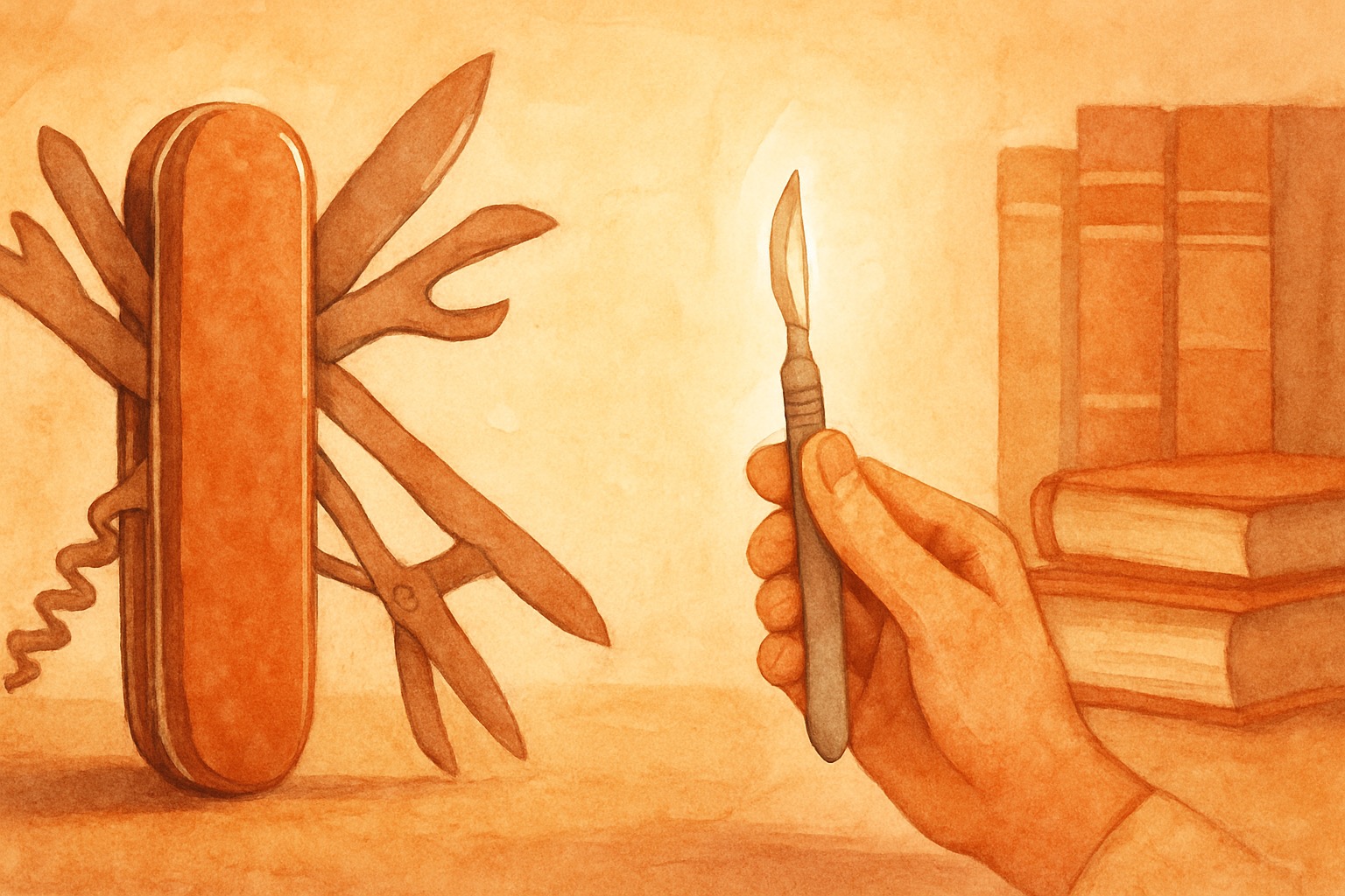 Developer comparing small and large AI model outputs on a monitor